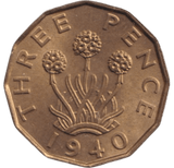 1940 THREEPENCE ( BU ) - THREEPENCE - Cambridgeshire Coins