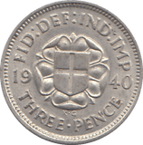 1940 THREEPENCE ( EF ) - WORLD COINS - Cambridgeshire Coins