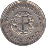1940 THREEPENCE ( FINE ) - THREEPENCE - Cambridgeshire Coins