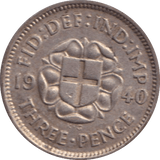 1940 THREEPENCE ( GVF ) - THREEPENCE - Cambridgeshire Coins