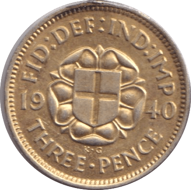 1940 THREEPENCE ( UNC ) 4 - Threepence - Cambridgeshire Coins
