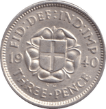 1940 THREEPENCE ( UNC ) - THREEPENCE - Cambridgeshire Coins