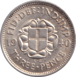 1940 THREEPENCE ( UNC ) - THREEPENCE - Cambridgeshire Coins