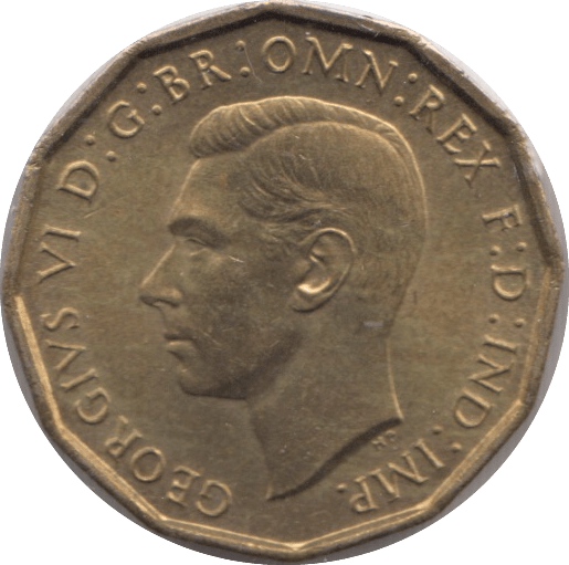 1941 BRASS THREEPENCE ( UNC ) - THREEPENCE - Cambridgeshire Coins