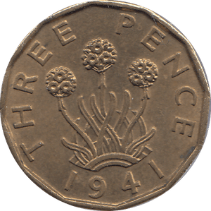 1941 BRASS THREEPENCE ( UNC ) - THREEPENCE - Cambridgeshire Coins