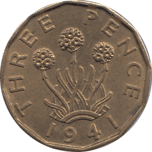 1941 BRASS THREEPENCE ( UNC ) - THREEPENCE - Cambridgeshire Coins