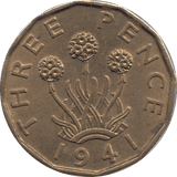 1941 BRASS THREEPENCE ( UNC ) - THREEPENCE - Cambridgeshire Coins