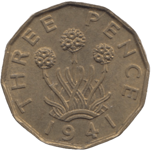 1941 BRASS THREEPENCE ( UNC ) - THREEPENCE - Cambridgeshire Coins