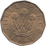 1941 BRASS THREEPENCE ( UNC ) - THREEPENCE - Cambridgeshire Coins