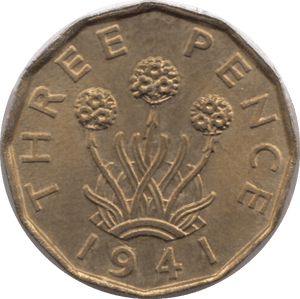 1941 BRASS THREEPENCE ( UNC ) - THREEPENCE - Cambridgeshire Coins