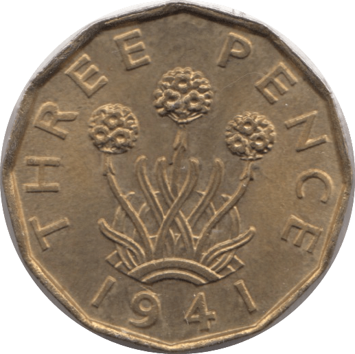 1941 BRASS THREEPENCE ( UNC ) - THREEPENCE - Cambridgeshire Coins