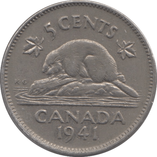 1941 FIVE CENTS CANADA - WORLD COINS - Cambridgeshire Coins