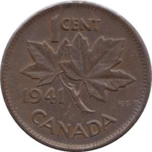 1941 ONE CENT CANADA - WORLD COINS - Cambridgeshire Coins