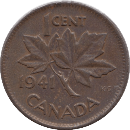 1941 ONE CENT CANADA - WORLD COINS - Cambridgeshire Coins