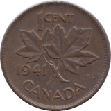 1941 ONE CENT CANADA - WORLD COINS - Cambridgeshire Coins