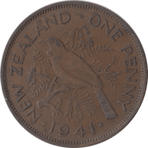 1941 ONE PENNY NEW ZEALAND - WORLD COINS - Cambridgeshire Coins