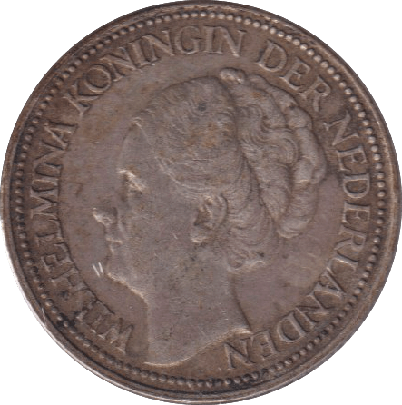1941 SILVER 25 CENTS NETHERLANDS - SILVER WORLD COINS - Cambridgeshire Coins