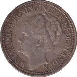 1941 SILVER 25 CENTS NETHERLANDS - SILVER WORLD COINS - Cambridgeshire Coins