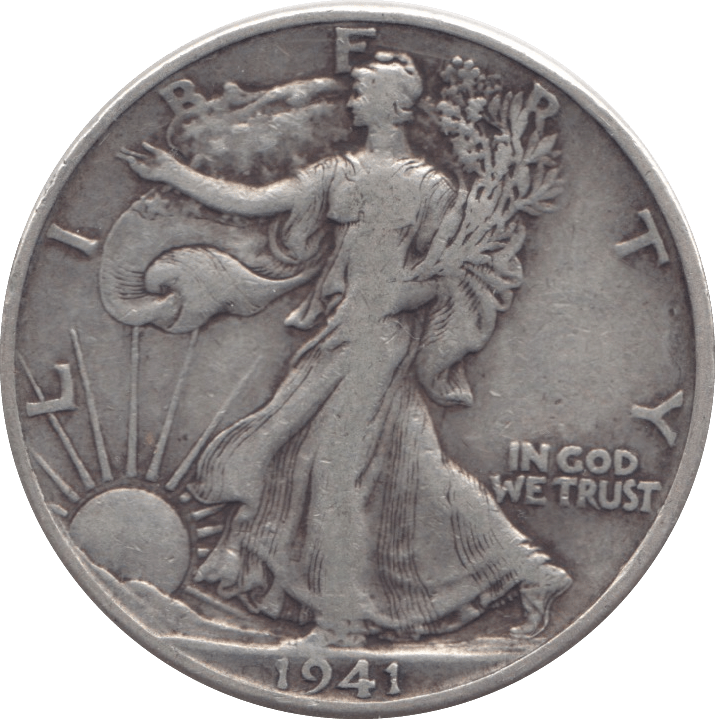 1941 SILVER HALF DOLLAR USA - SILVER WORLD COINS - Cambridgeshire Coins