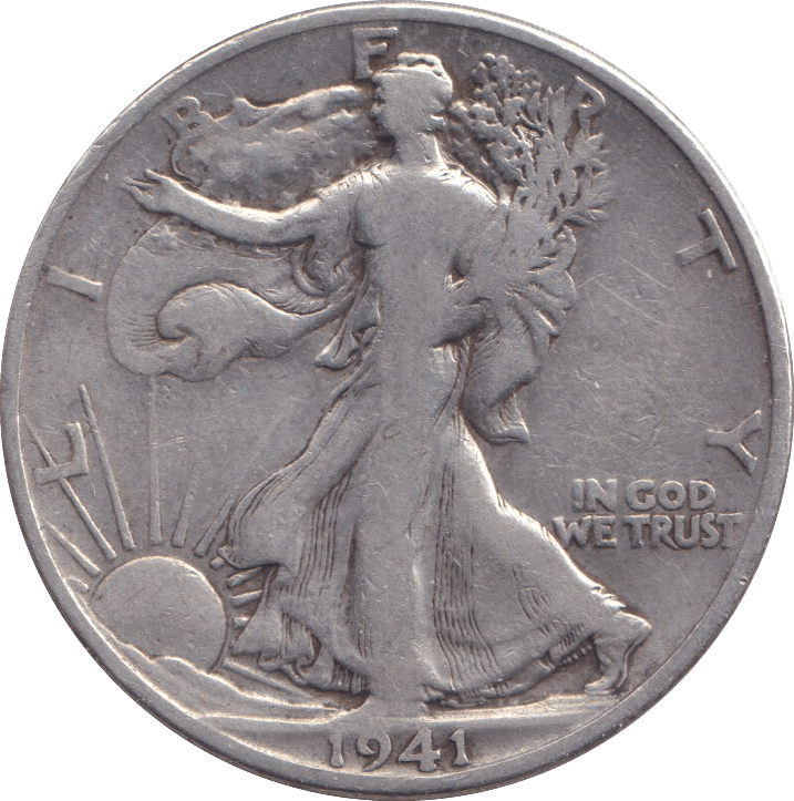 1941 SILVER HALF DOLLAR USA - WORLD COINS - Cambridgeshire Coins