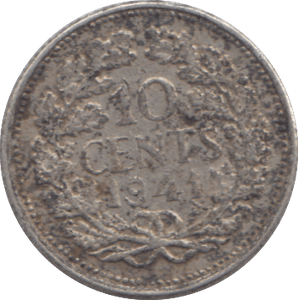 1941 SILVER NETHERLANDS 10 CENT - SILVER WORLD COINS - Cambridgeshire Coins