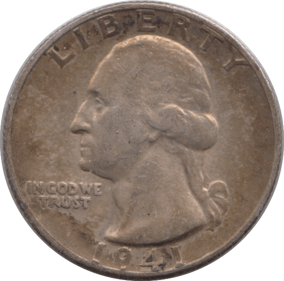 1941 SILVER QUARTER DOLLAR USA - SILVER WORLD COINS - Cambridgeshire Coins