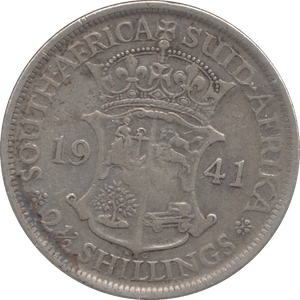 1941 SILVER SOUTH AFRICA 2 1/2 SHILLINGS - SILVER WORLD COINS - Cambridgeshire Coins
