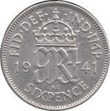 1941 SIXPENCE ( EF ) - SIXPENCE - Cambridgeshire Coins