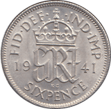 1941 SIXPENCE ( UNC ) - SIXPENCE - Cambridgeshire Coins