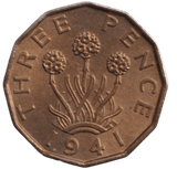 1941 THREEPENCE ( BU ) - THREEPENCE - Cambridgeshire Coins