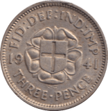 1941 THREEPENCE ( GVF ) - THREEPENCE - Cambridgeshire Coins