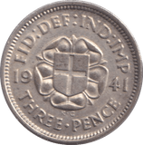 1941 THREEPENCE ( GVF ) - THREEPENCE - Cambridgeshire Coins