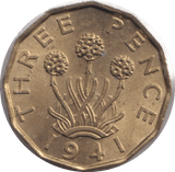 1941 THREEPENCE ( UNC ) - THREEPENCE - Cambridgeshire Coins