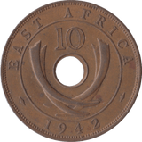 1942 10 CENTS EAST AFRICA - WORLD COINS - Cambridgeshire Coins