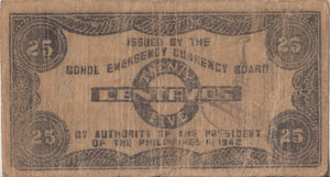 1942 25 CENTAVOS BANKNOTE PHILIPPINES REF 719 - WORLD BANKNOTES - Cambridgeshire Coins