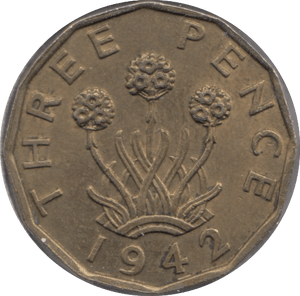 1942 BRASS THREEPENCE ( AUNC ) - THREEPENCE - Cambridgeshire Coins
