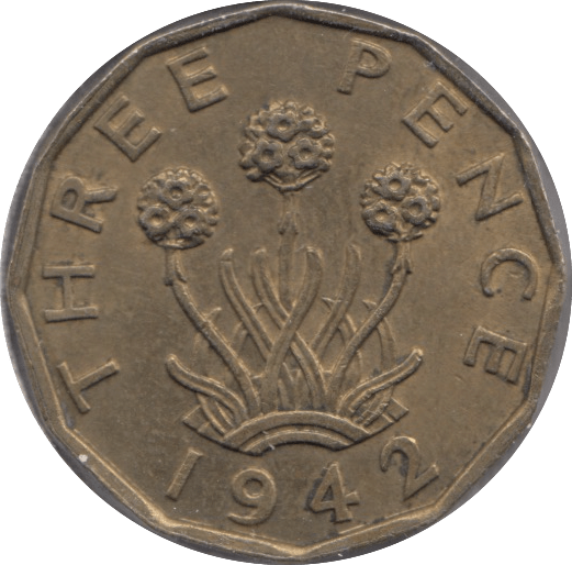 1942 BRASS THREEPENCE ( AUNC ) - THREEPENCE - Cambridgeshire Coins