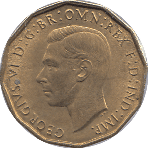 1942 BRASS THREEPENCE ( UNC ) - THREEPENCE - Cambridgeshire Coins