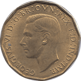 1942 BRASS THREEPENCE ( UNC ) - THREEPENCE - Cambridgeshire Coins