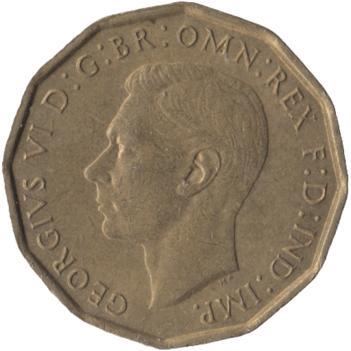 1942 BRASS THREEPENCE ( UNC ) - Threepence - Cambridgeshire Coins