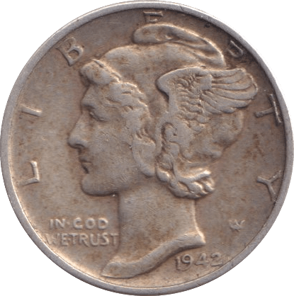 1942 DIME USA - SILVER WORLD COINS - Cambridgeshire Coins