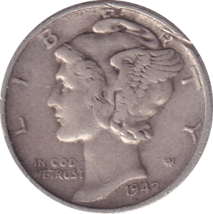 1942 DIME USA - WORLD COINS - Cambridgeshire Coins
