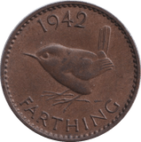1942 FARTHING ( EF ) - FARTHING - Cambridgeshire Coins