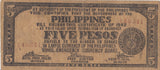 1942 FIVE PESO BANKNOTE PHILIPPINES REF 726 - WORLD BANKNOTES - Cambridgeshire Coins
