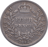 1942 FOURPENCE BRITISH GHANA - WORLD COINS - Cambridgeshire Coins