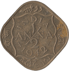 1942 HALF ANNA INDIA - WORLD COINS - Cambridgeshire Coins