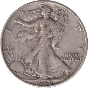 1942 HALF DOLLAR USA - WORLD COINS - Cambridgeshire Coins
