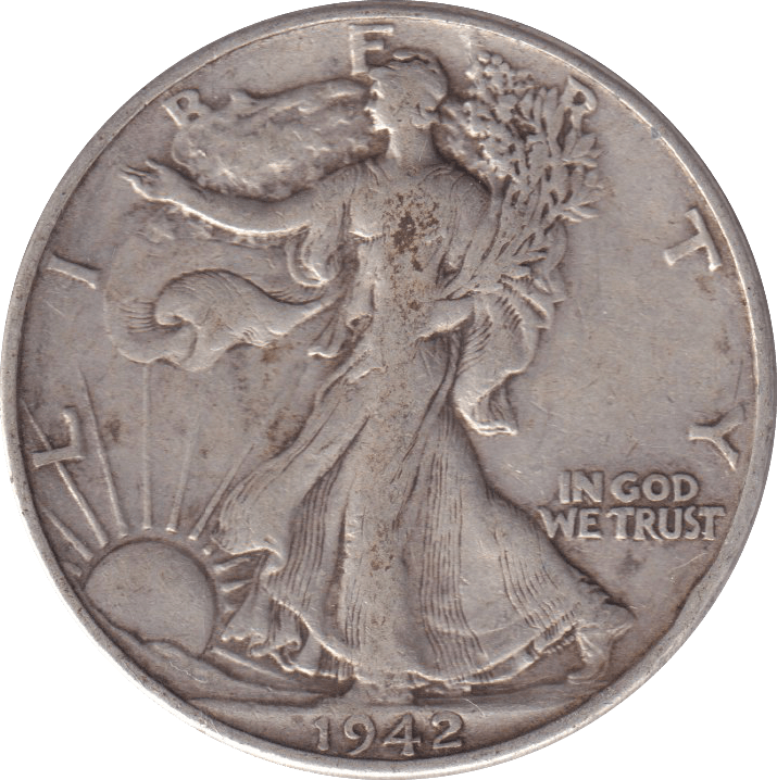 1942 HALF DOLLAR USA - WORLD COINS - Cambridgeshire Coins