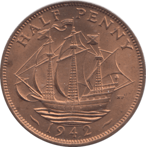 1942 HALF PENNY ( UNC ) - HALFPENNY - Cambridgeshire Coins