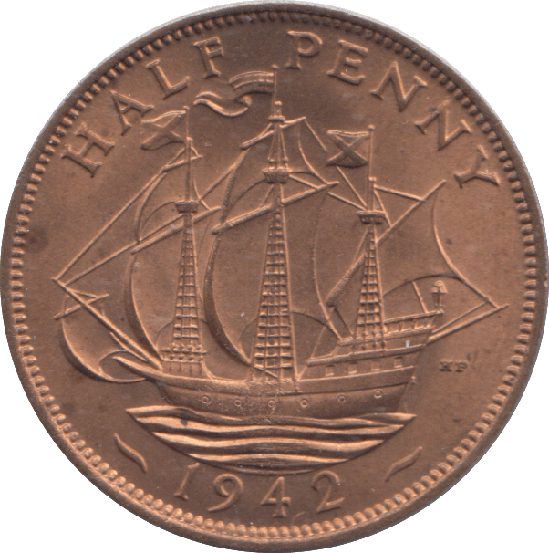 1942 HALF PENNY ( UNC ) - HALFPENNY - Cambridgeshire Coins